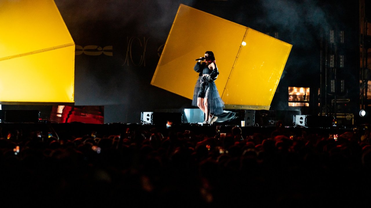 girl on stage at a concert 