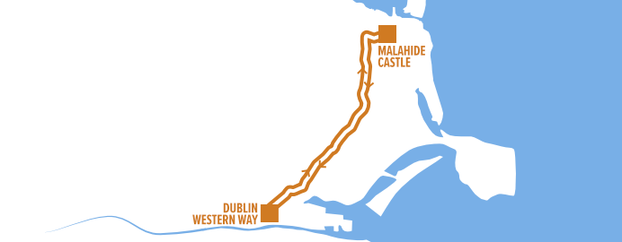 Dublin City To Malahide Castle map