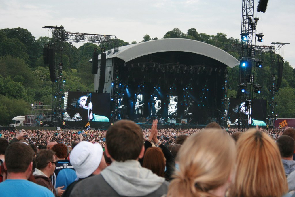Oasis performing at Slane Castle in 2009